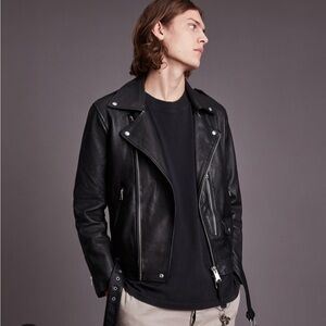 Allsaints leather black Jacket size M. Good condition. Returns accepted